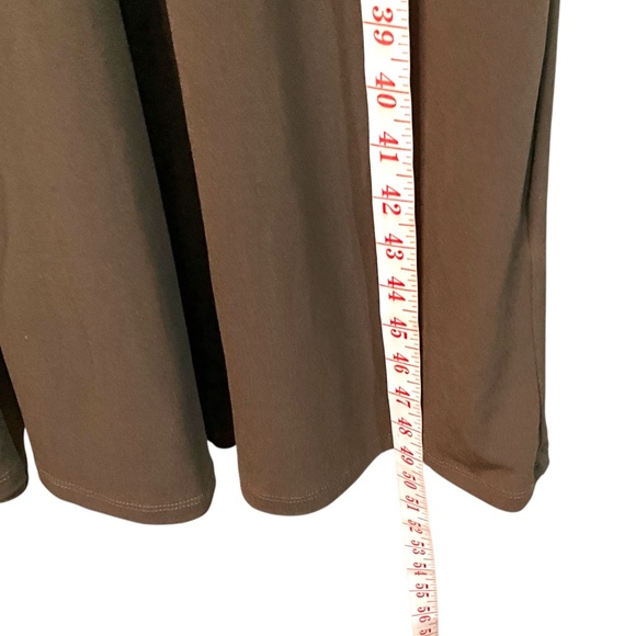 COLDWATER CREEK Slinky Jersey Knit Sleeveless Chocolate Brown Midi Dress Sz 14 - Picture 8 of 10